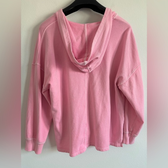 Old Navy Sporty Neon Pink‎ Hooded V-Neck Sweatshirt Size Small - Picture 5 of 9